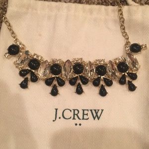 J Crew Black and Clear Stone Necklace